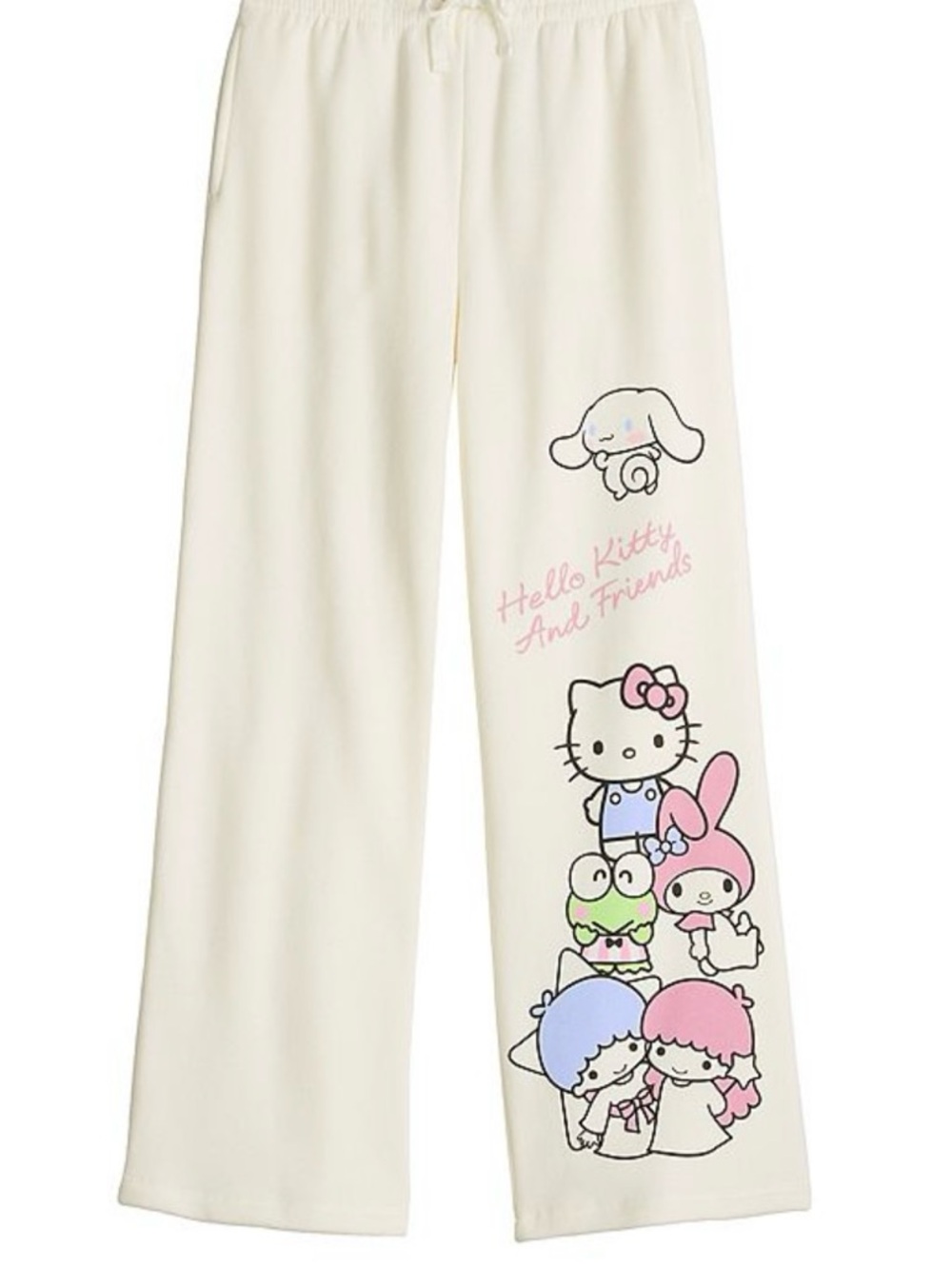 Girl’s Hello Kitty & Friends White Fleece Sweat Pants - Size M (8) NWOT